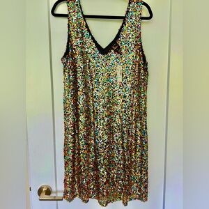 Multicolor Sequin Sleeveless Dress Reitmans